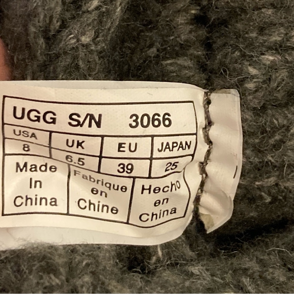UGG Women’s Lattice Cardy Knit Sweater Gray Tall Boots Sz 8 - Picture 9 of 9